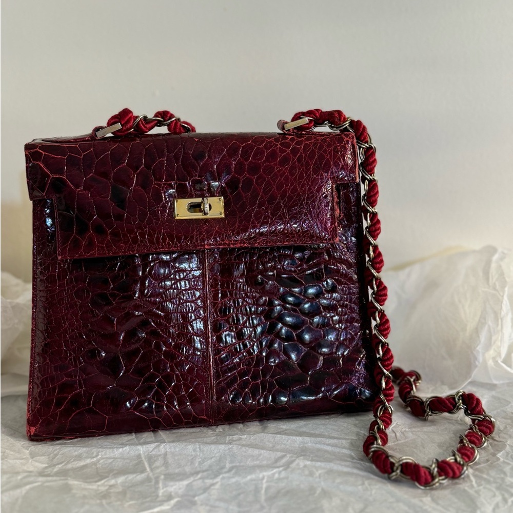 Vintage Susan of London Red Leather Women's Shoulder Bag - Picture 2 of 15